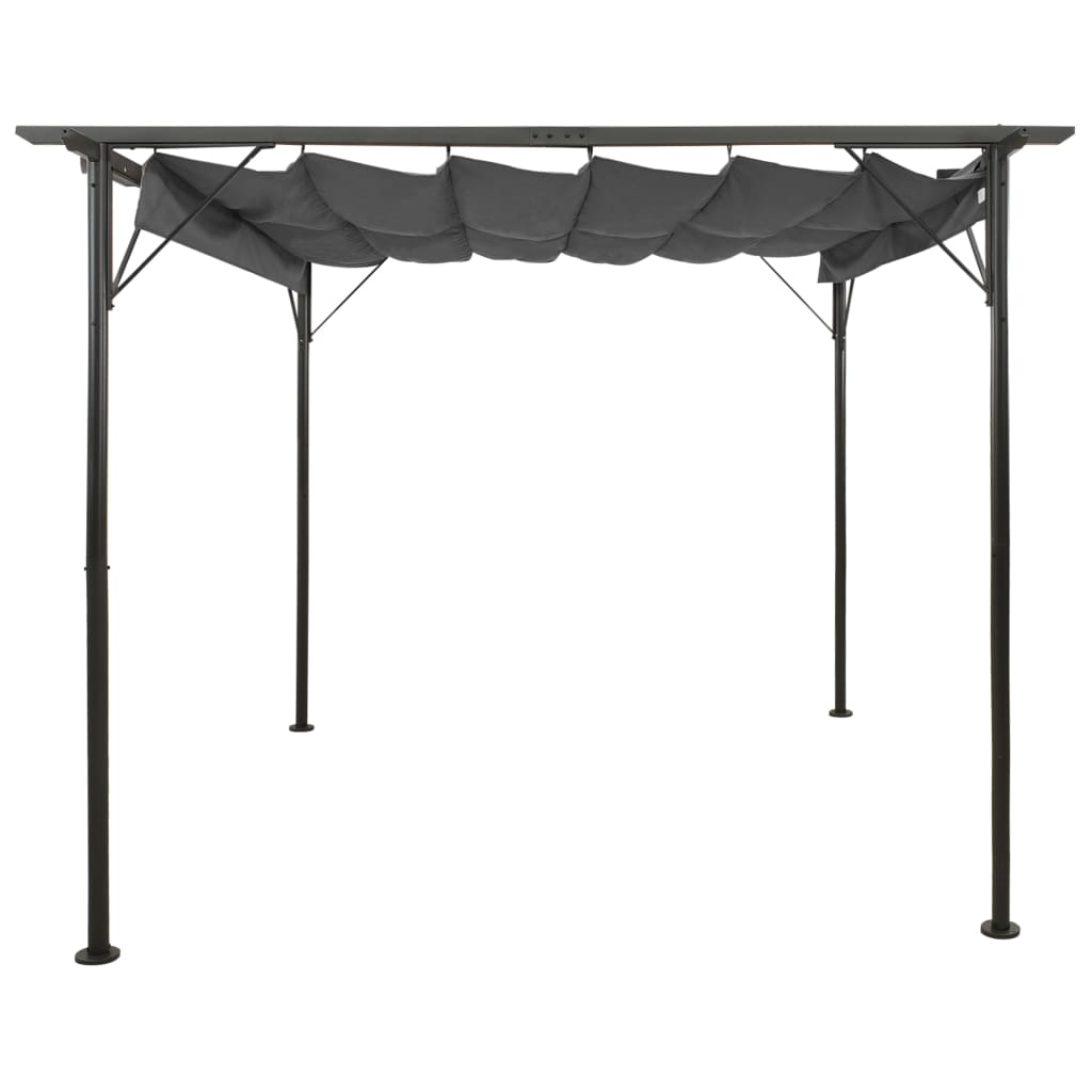 Pergola met uittrekbaar dak 180 g/m² 3x3 m staal