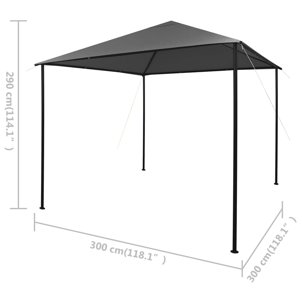 Prieel 180 g/m² 3x3 m stof en staal