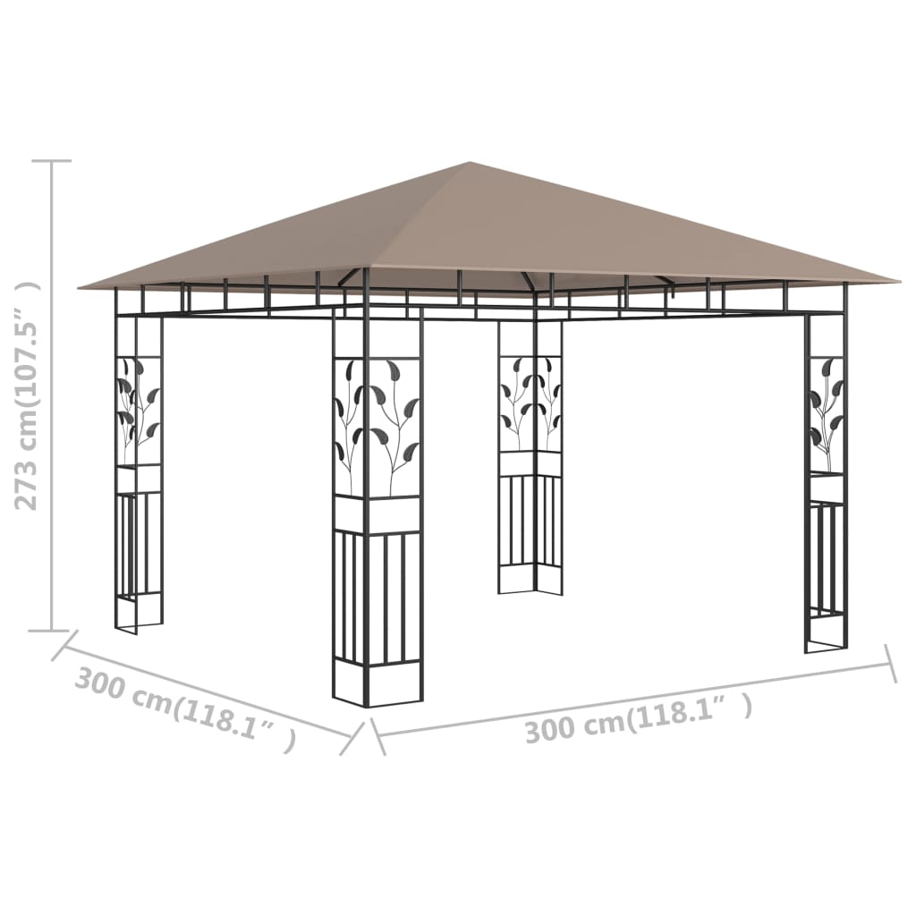 Prieel met klamboe 6x3x2,73 m