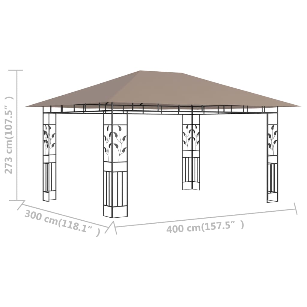 Prieel met klamboe 6x3x2,73 m