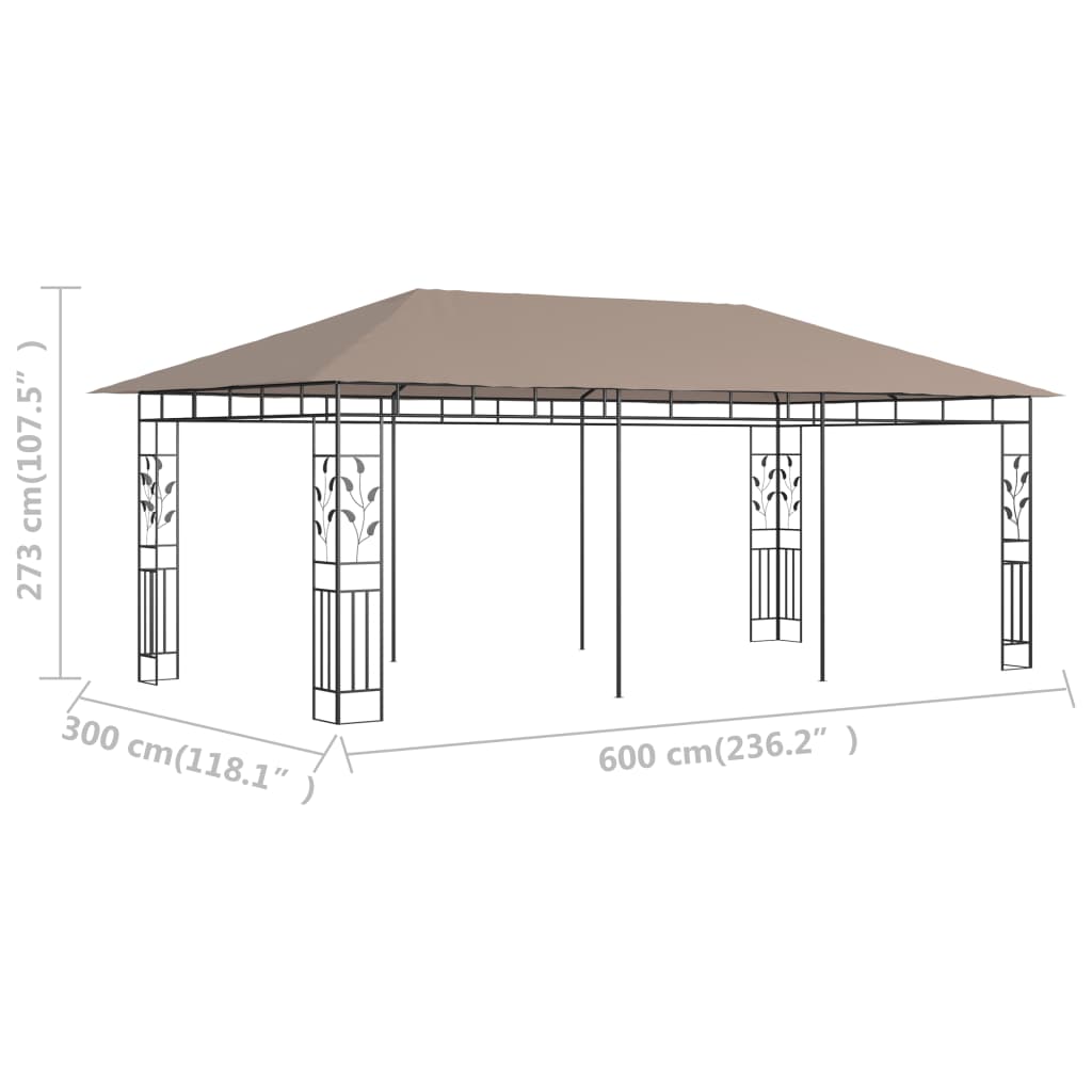 Prieel met klamboe 6x3x2,73 m