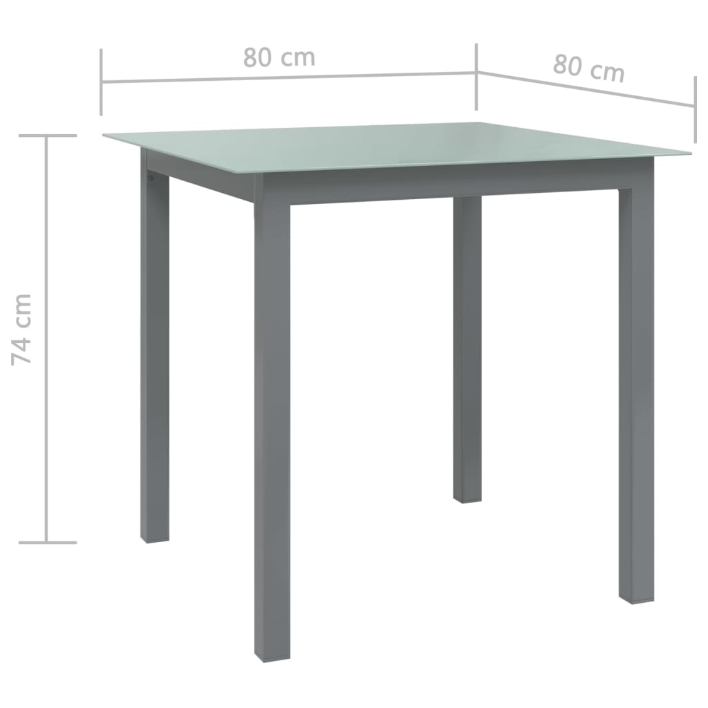 Tuintafel 190x90x74 cm aluminium en glas