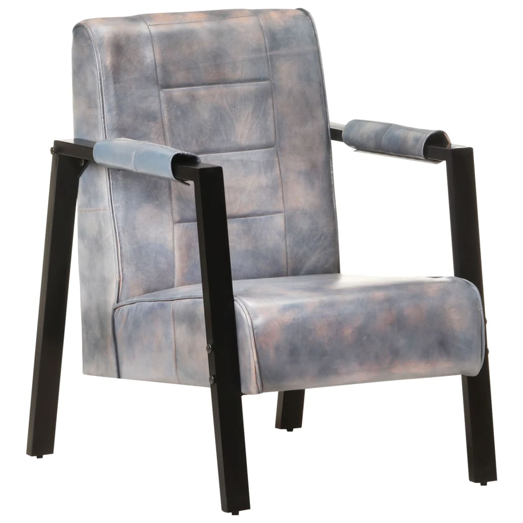 Fauteuil 60x80x87 cm echt geitenleer donkerbruin