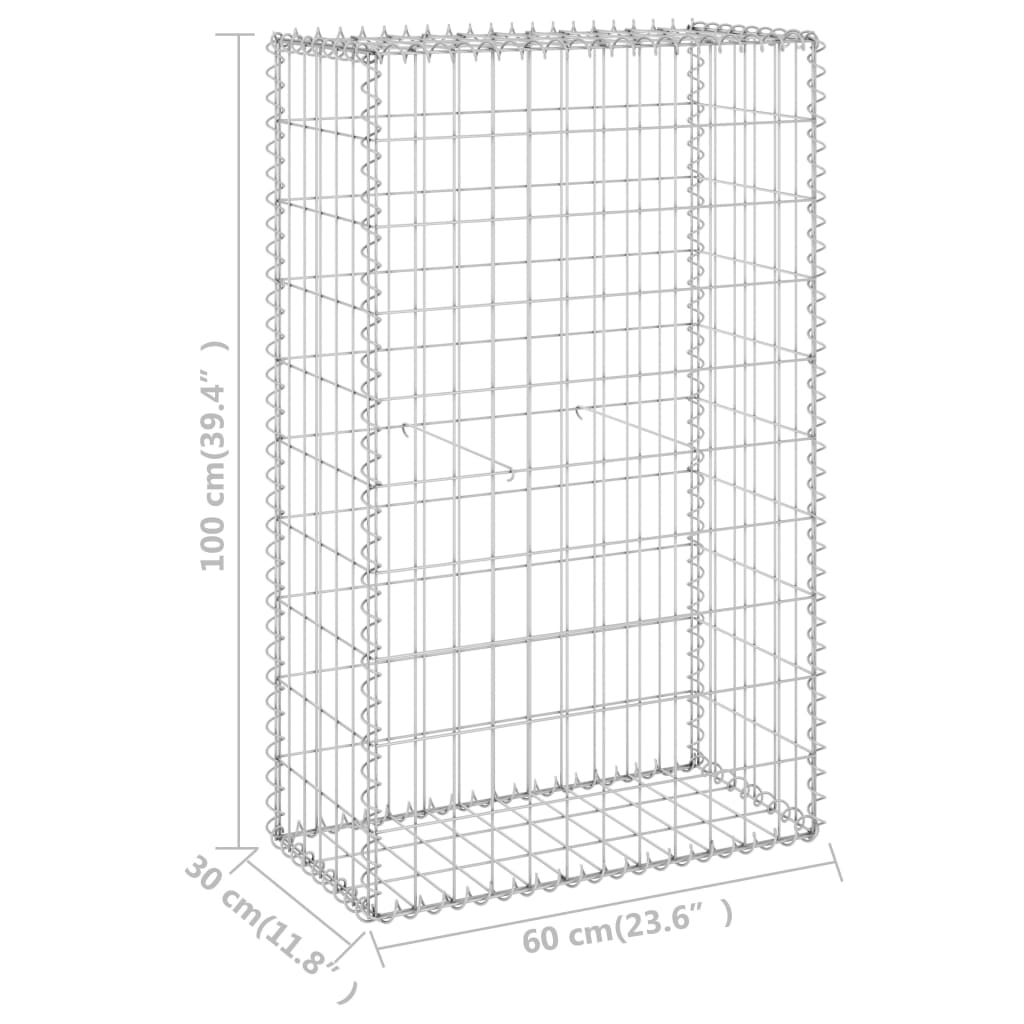 Schanskorfmuur met deksels 150x60x100 cm gegalvaniseerd staal