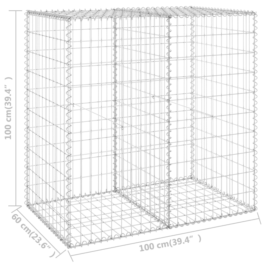 Schanskorfmuur met deksels 900x30x150 cm gegalvaniseerd staal