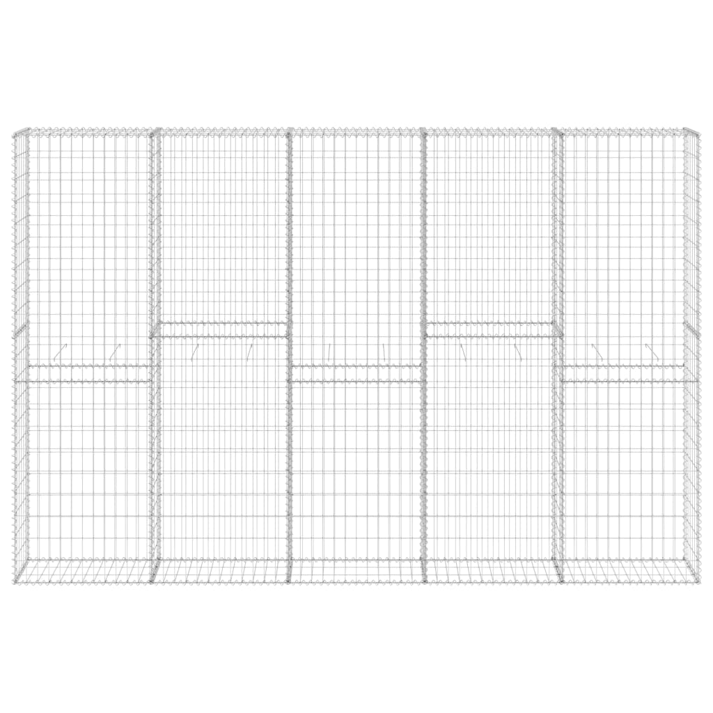 Schanskorfmuur met deksels 150x60x100 cm gegalvaniseerd staal