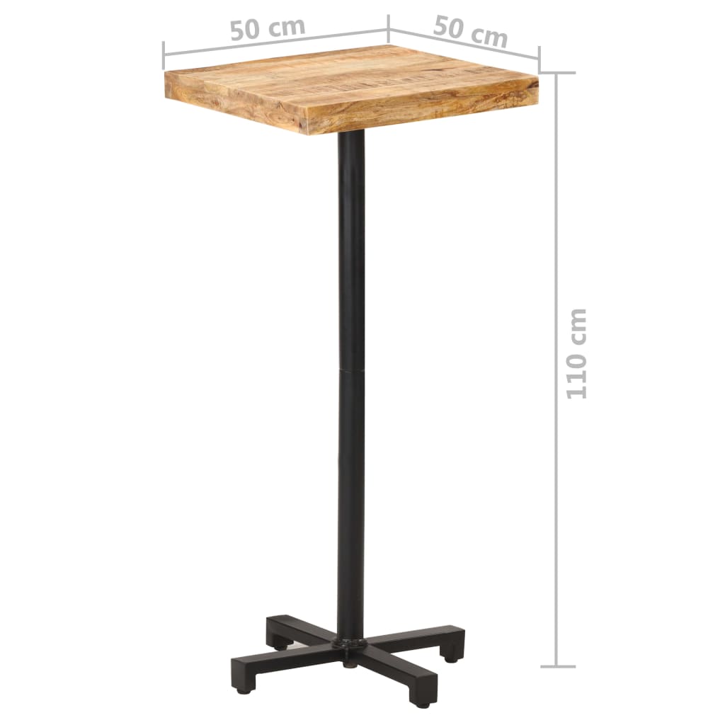 Bistrotafel vierkant 60x60x75 cm ruw mangohout