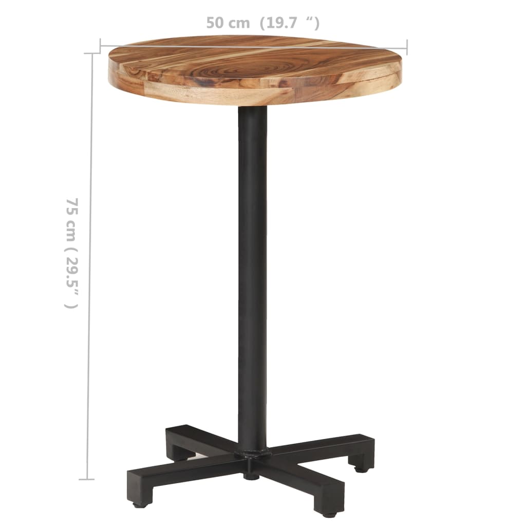 Bistrotafel rond Ø 80x75 cm massief gerecycled hout