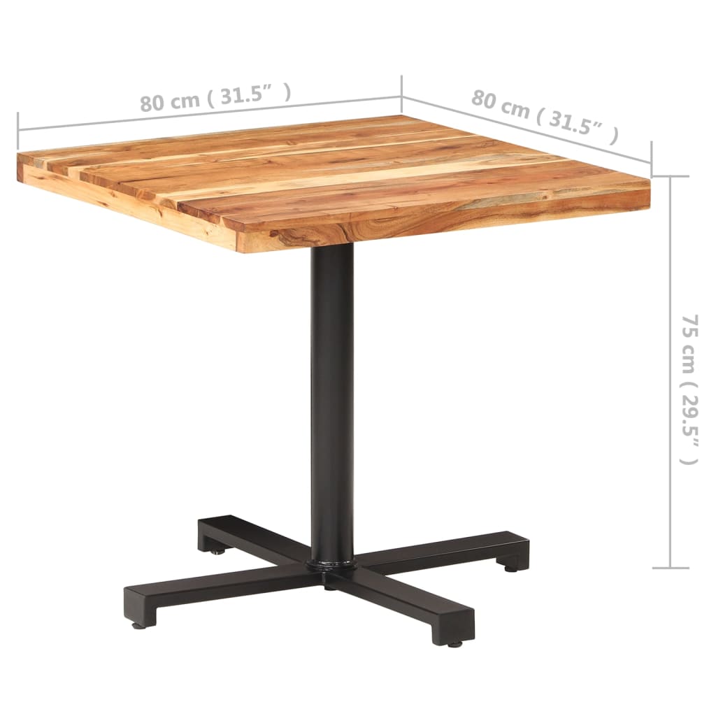 Bistrotafel vierkant 60x60x75 cm ruw mangohout