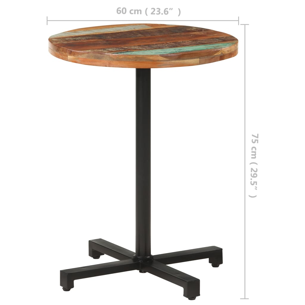 Bistrotafel rond Ø 80x75 cm massief gerecycled hout