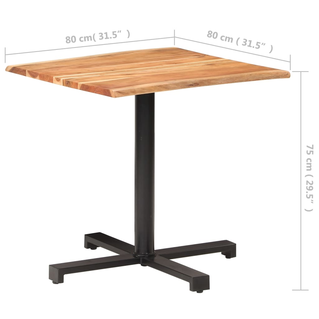 Bistrotafel vierkant 60x60x75 cm ruw mangohout