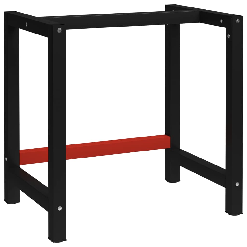 Werkbankframe 150x57x79 cm metaal zwart en rood