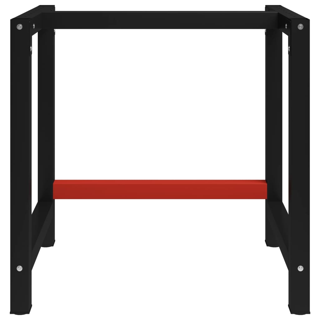 Werkbankframe 150x57x79 cm metaal zwart en rood