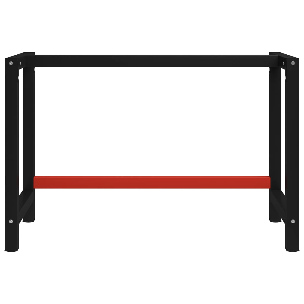 Werkbankframe 150x57x79 cm metaal zwart en rood