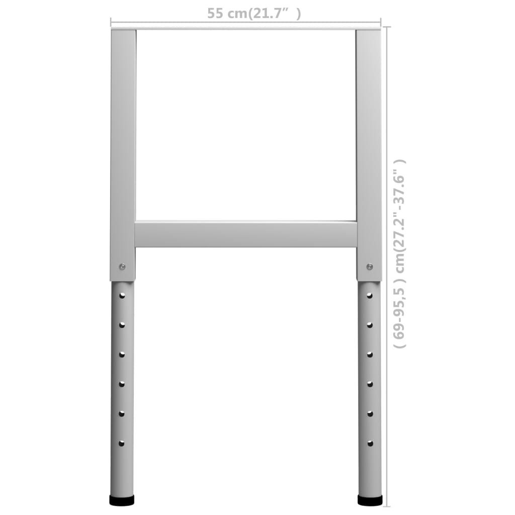 Werkbankframes verstelbaar 2 st 55x(69-95,5) cm metaal