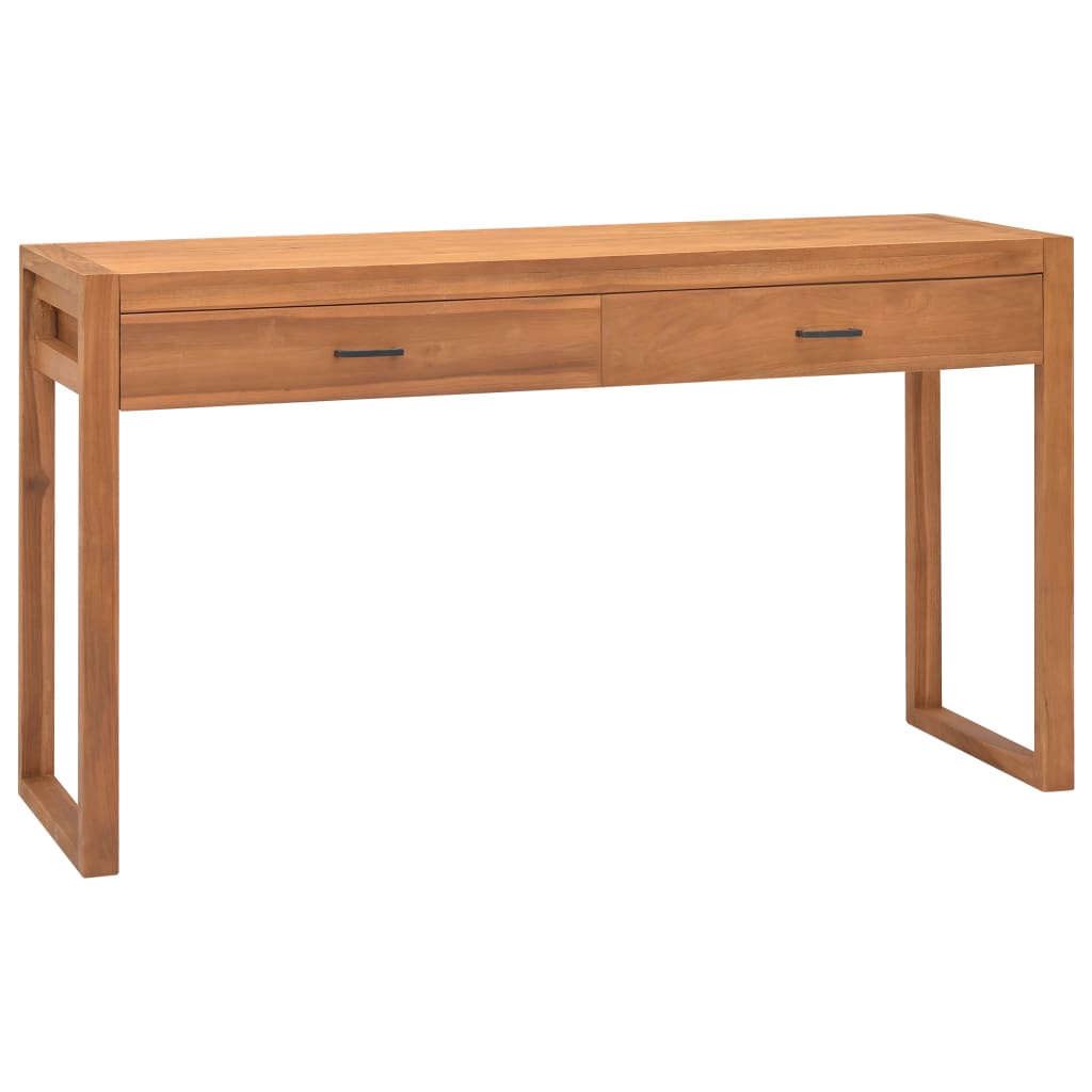 Bureau met 2 lades 140x40x75 cm teakhout