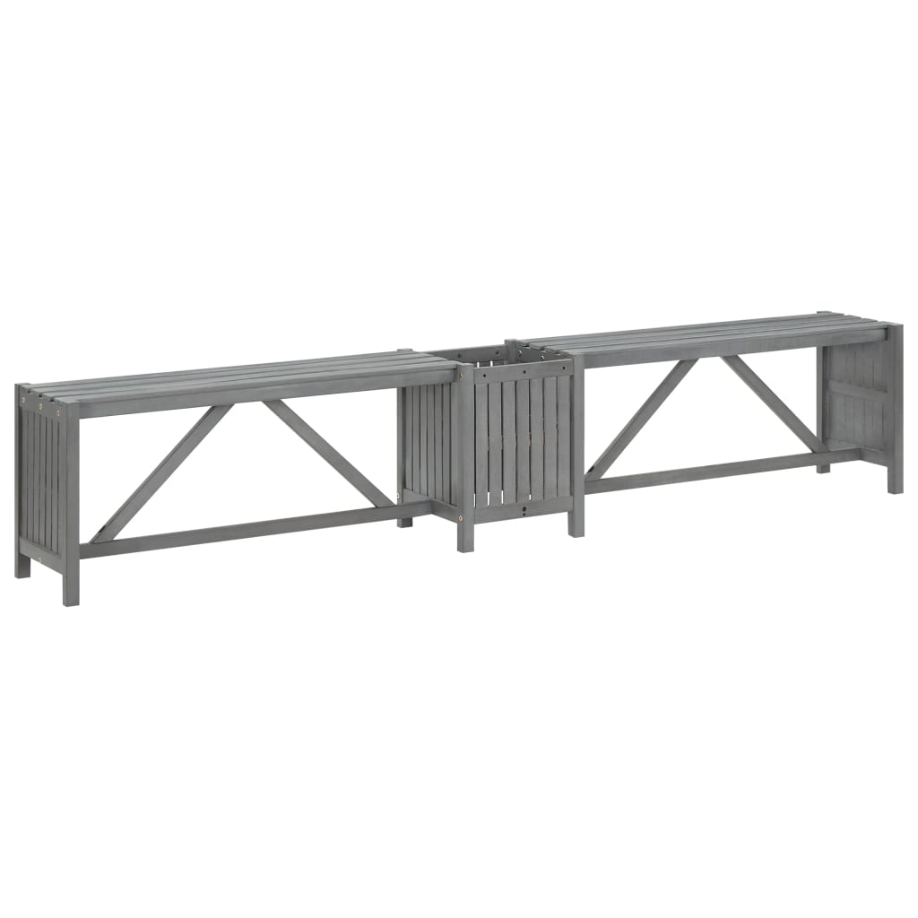 Tuinbank met 2 bloembakken 150x30x40 cm massief acaciahout