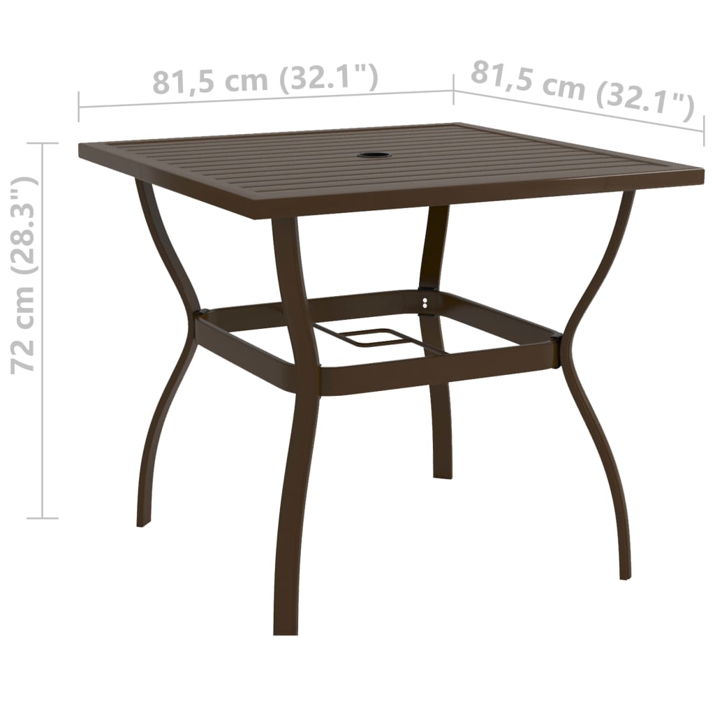 Tuintafel 140x80x72 cm staal