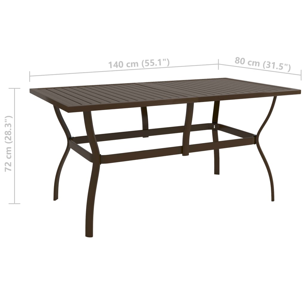 Tuintafel 140x80x72 cm staal