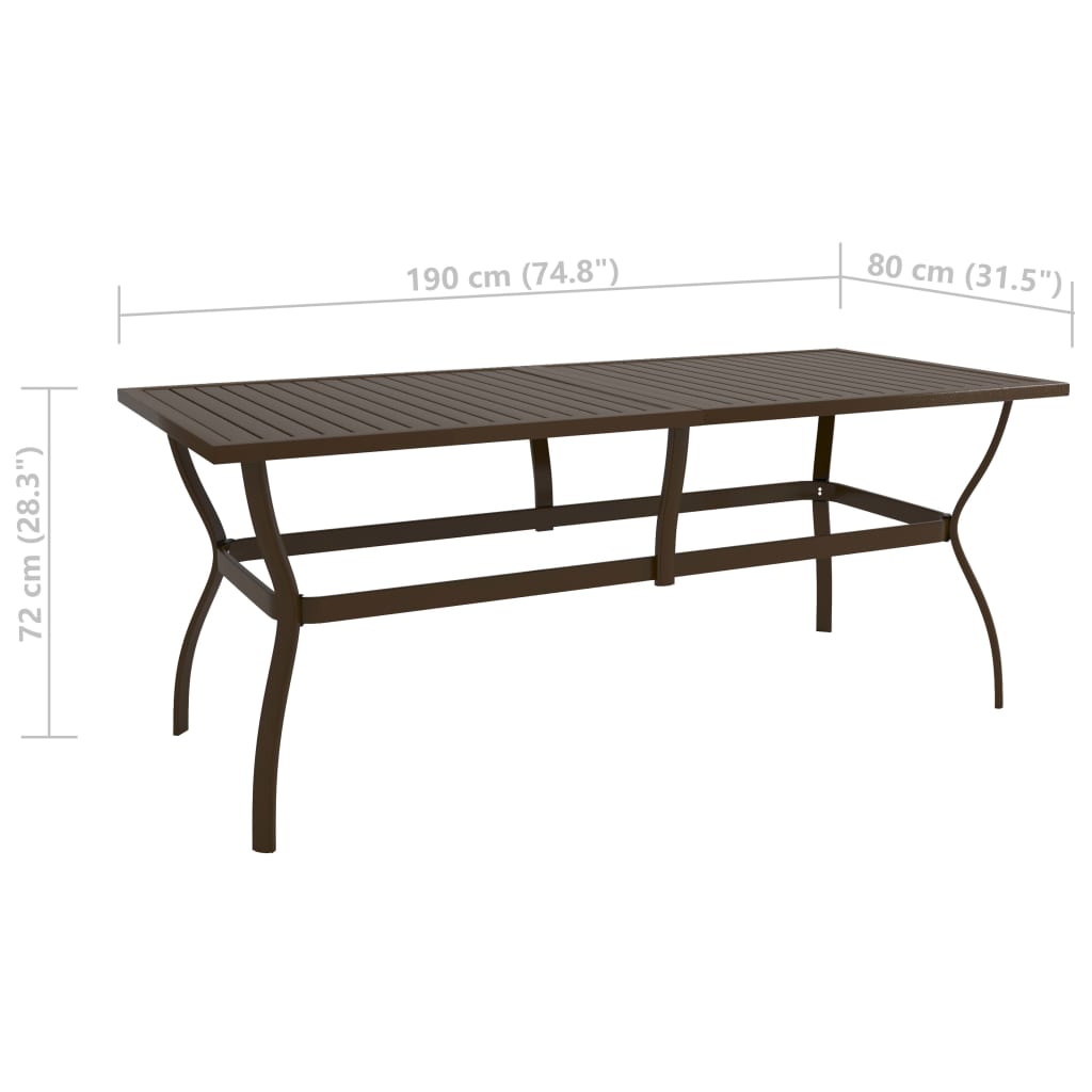 Tuintafel 140x80x72 cm staal