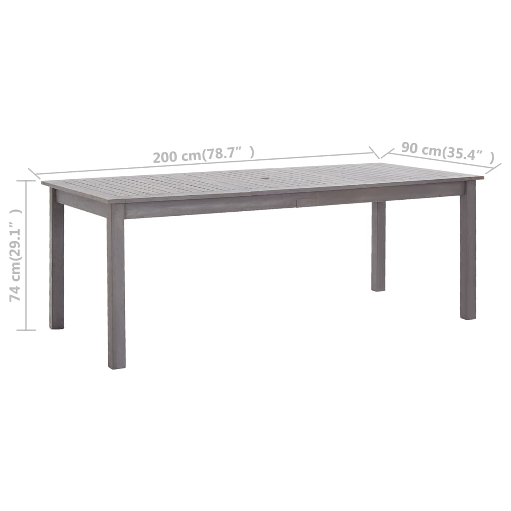 Tuintafel 200x100x75 cm massief acaciahout