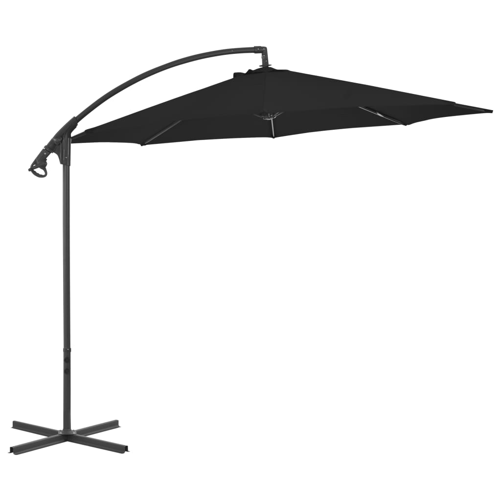 Zweefparasol met stalen paal 300 cm azuurblauw