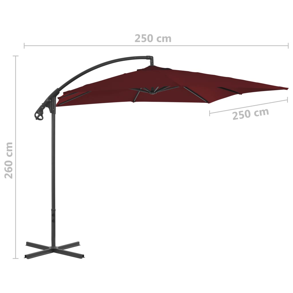 Zweefparasol met stalen paal 250x250 cm groen