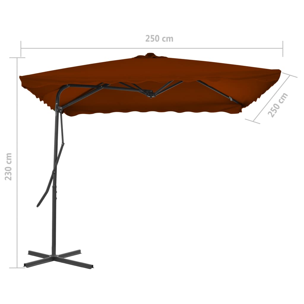 Parasol met stalen paal 250x250x230 cm