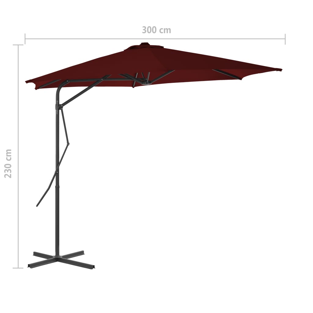 Parasol met stalen paal 300x230 cm