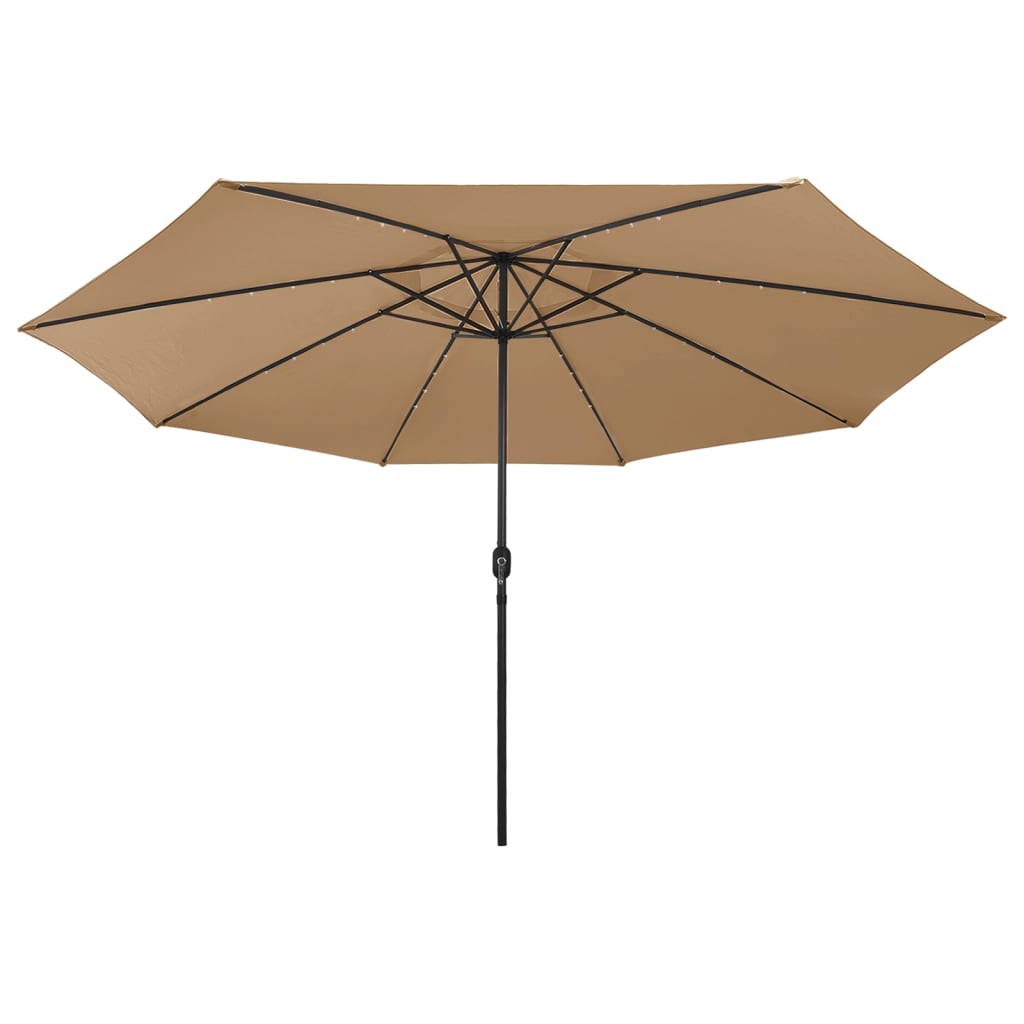 Parasol met LED-verlichting en metalen paal 400 cm azuurblauw