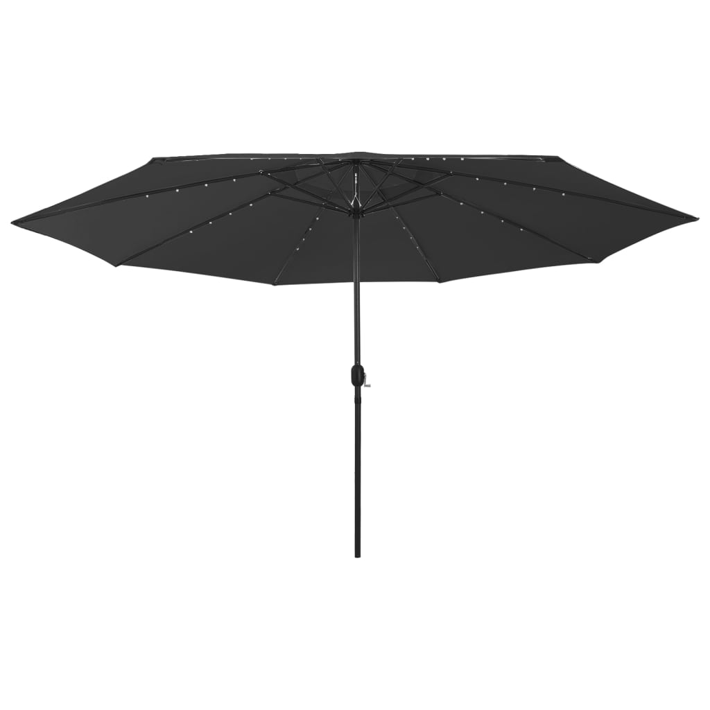 Parasol met LED-verlichting en metalen paal 400 cm azuurblauw