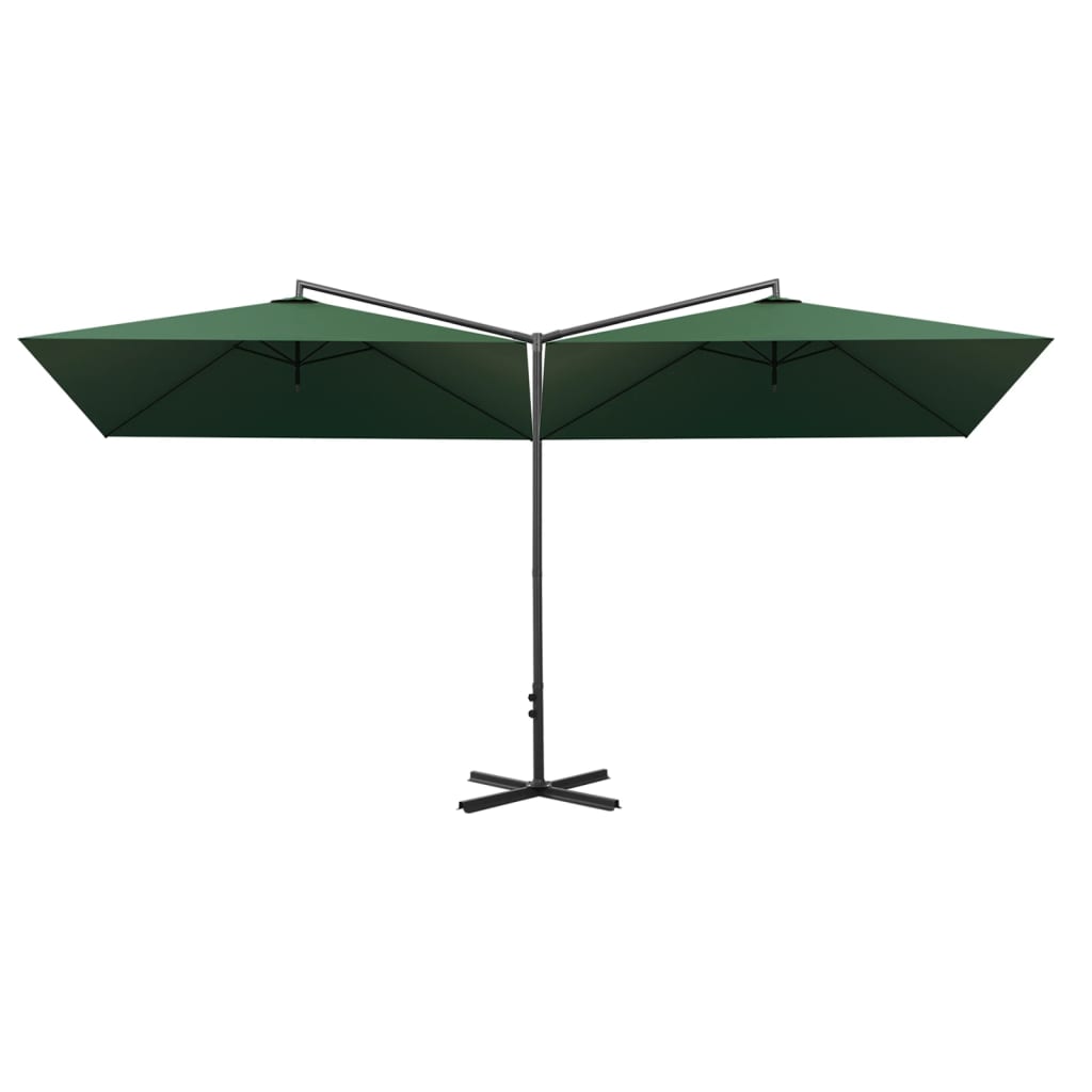 Parasol dubbel met stalen paal 600x300 cm azuurblauw