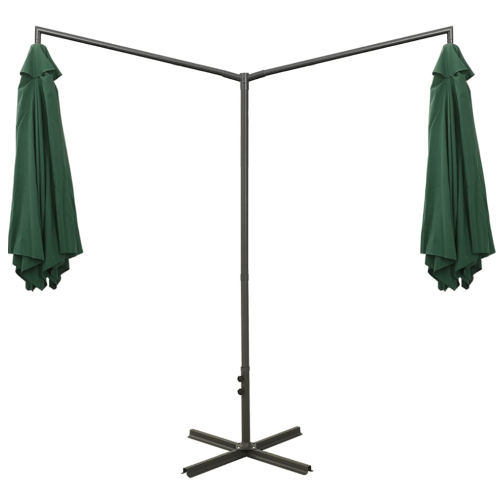 Parasol dubbel met stalen paal 600 cm