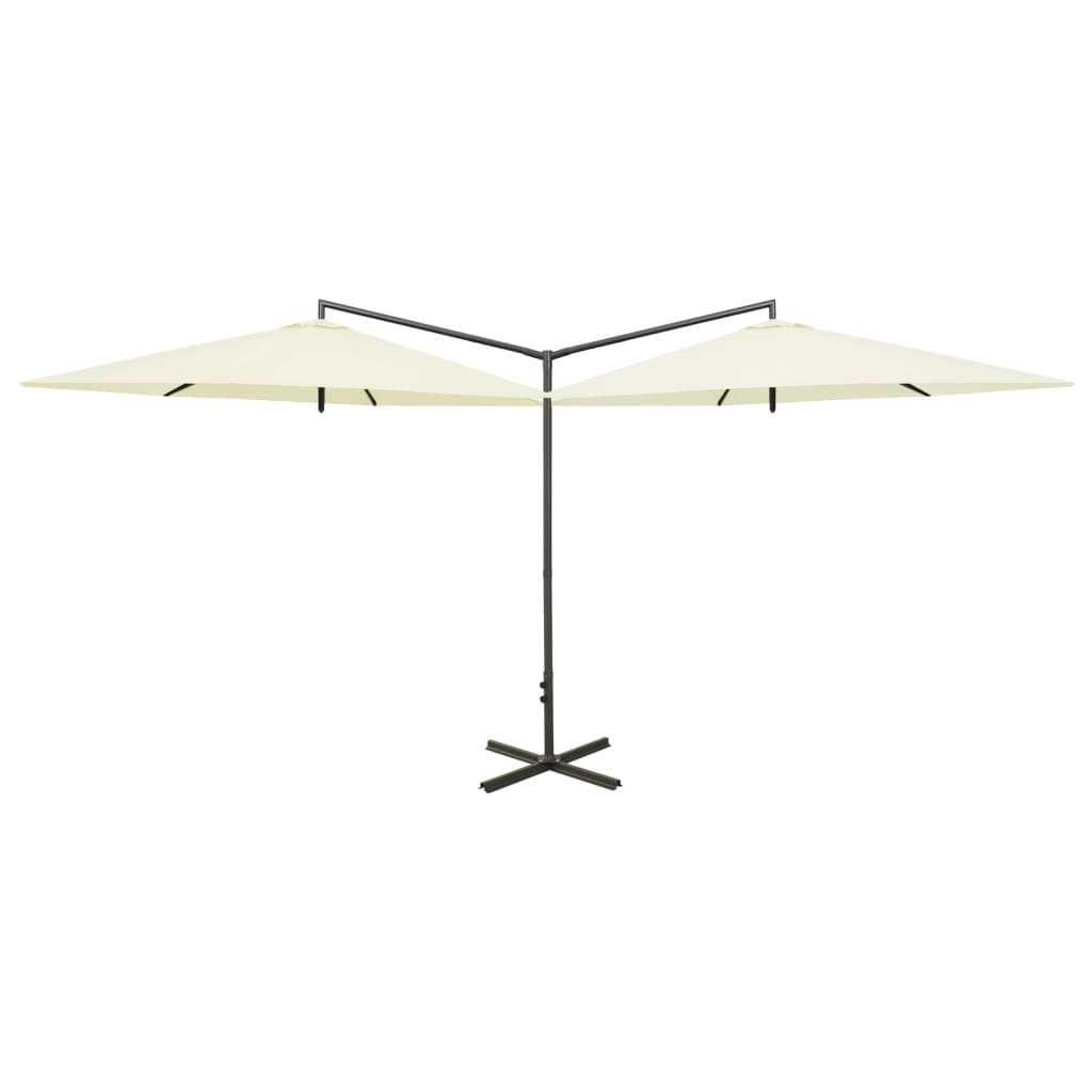 Parasol dubbel met stalen paal 600 cm