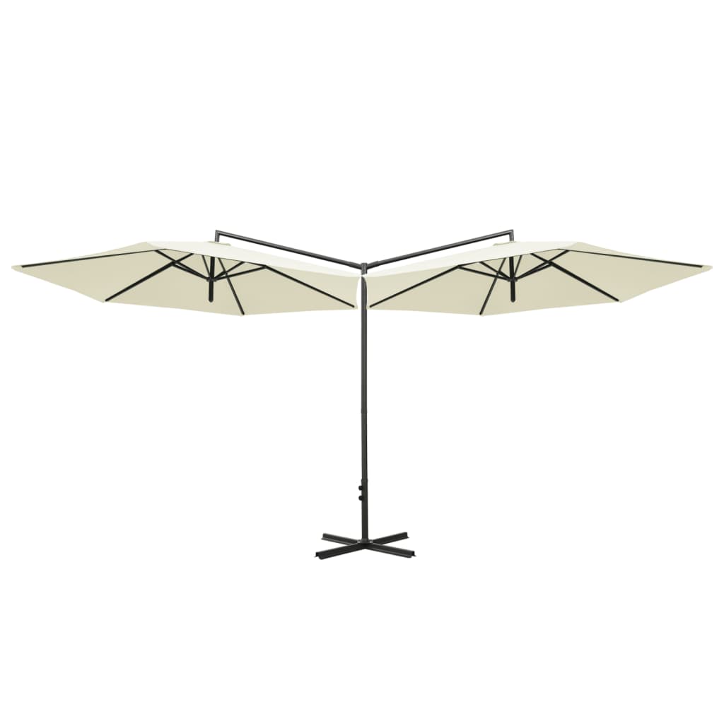 Parasol dubbel met stalen paal 600 cm