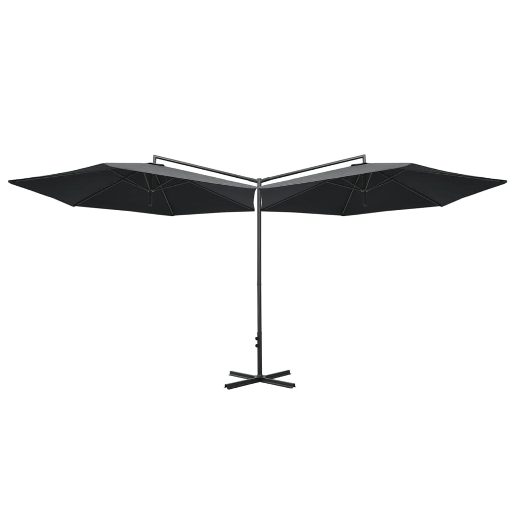 Parasol dubbel met stalen paal 600 cm