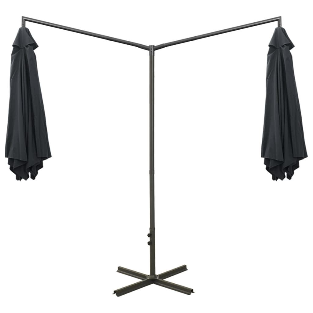 Parasol dubbel met stalen paal 600 cm