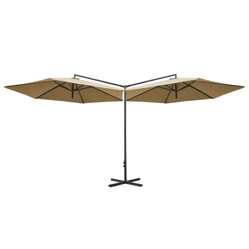 Parasol dubbel met stalen paal 600 cm