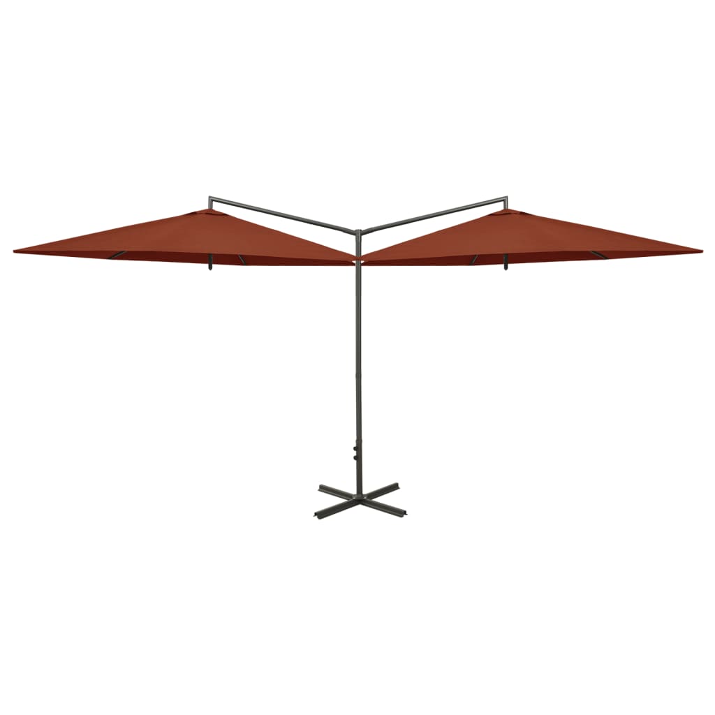 Parasol dubbel met stalen paal 600 cm