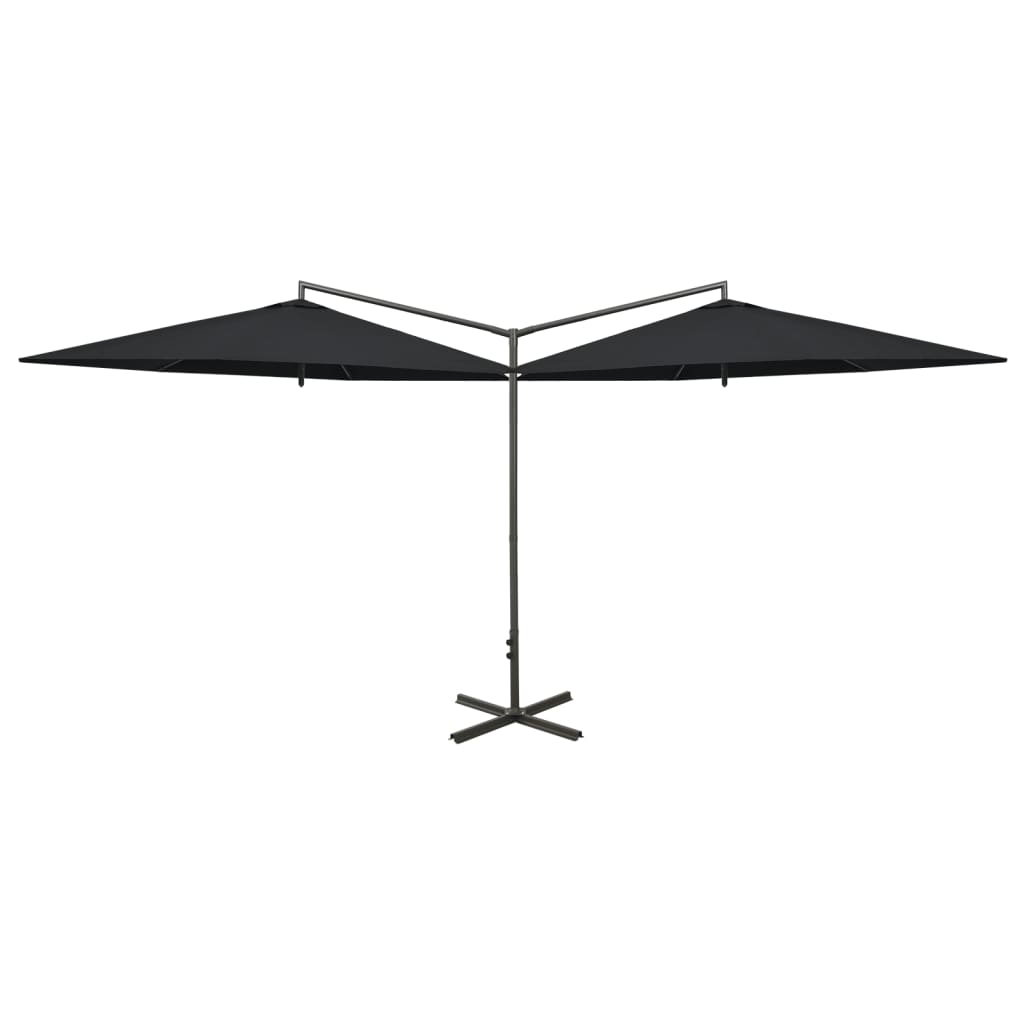 Parasol dubbel met stalen paal 600 cm