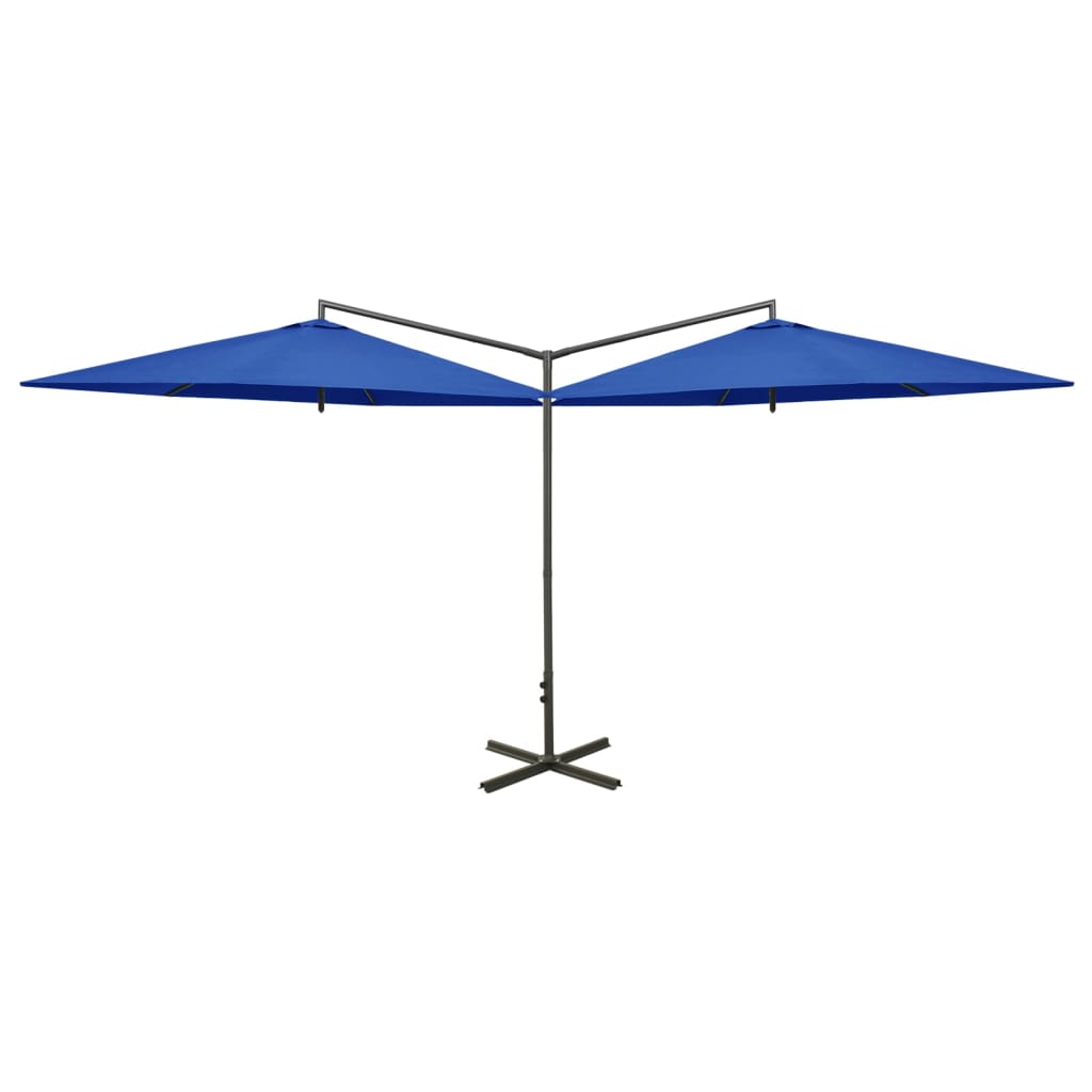 Parasol dubbel met stalen paal 600 cm