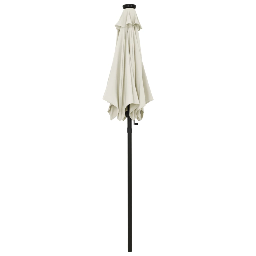 Parasol met LED-verlichting 200x211 cm aluminium azuurblauw