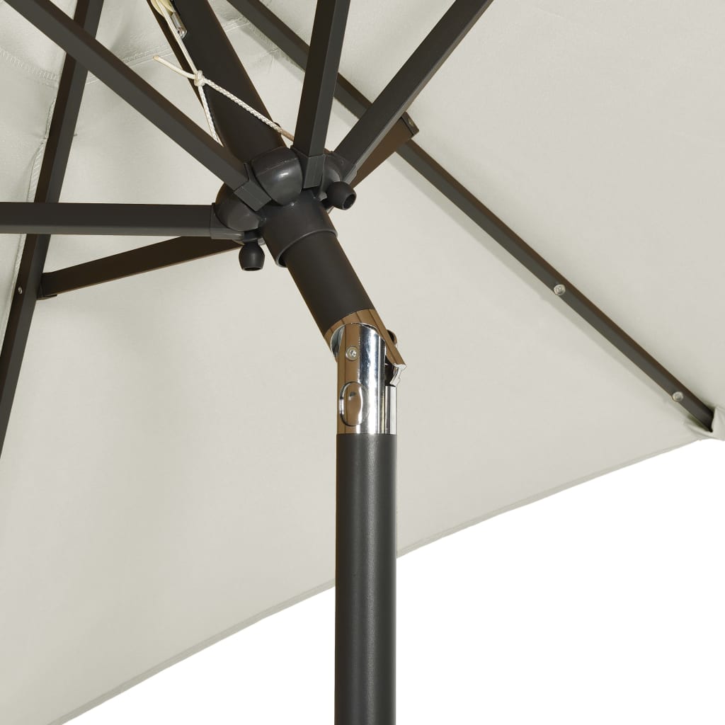 Parasol met LED-verlichting 200x211 cm aluminium azuurblauw