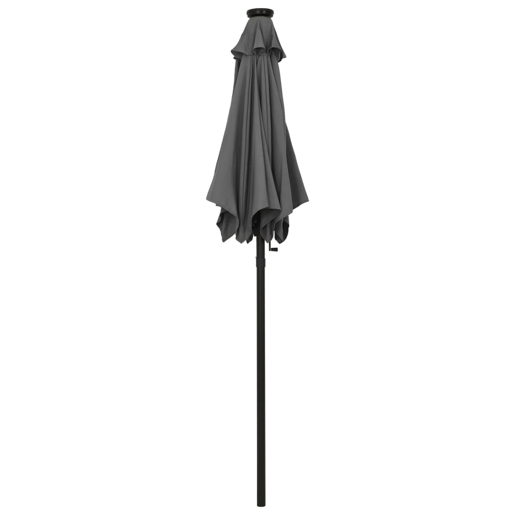 Parasol met LED-verlichting 200x211 cm aluminium azuurblauw