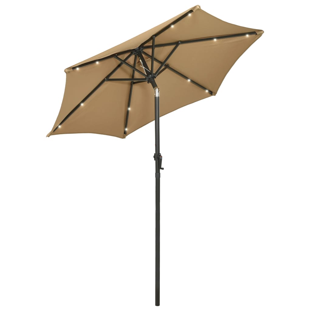 Parasol met LED-verlichting 200x211 cm aluminium azuurblauw