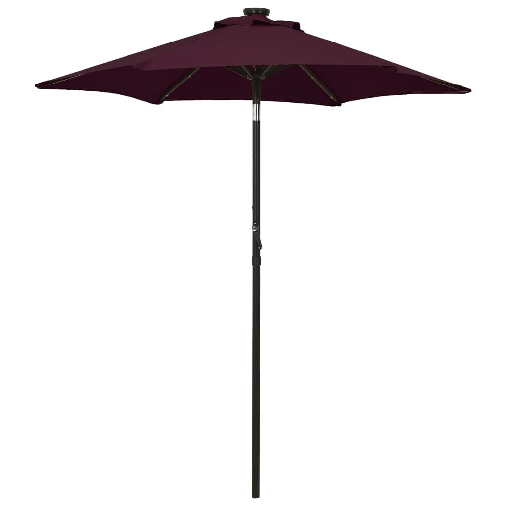 Parasol met LED-verlichting 200x211 cm aluminium azuurblauw