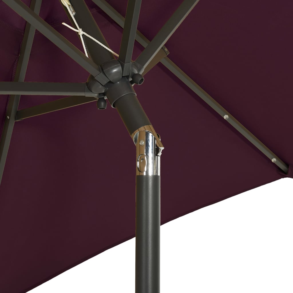 Parasol met LED-verlichting 200x211 cm aluminium azuurblauw