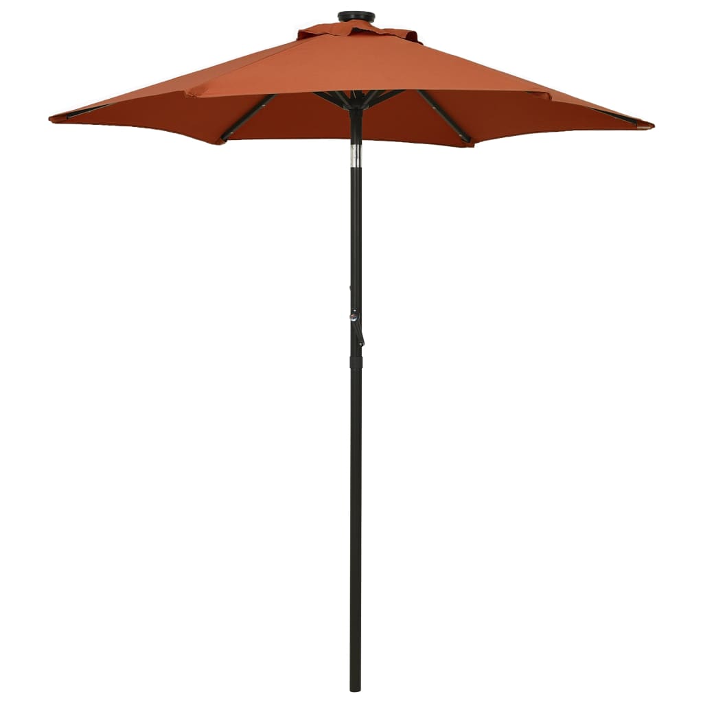 Parasol met LED-verlichting 200x211 cm aluminium azuurblauw