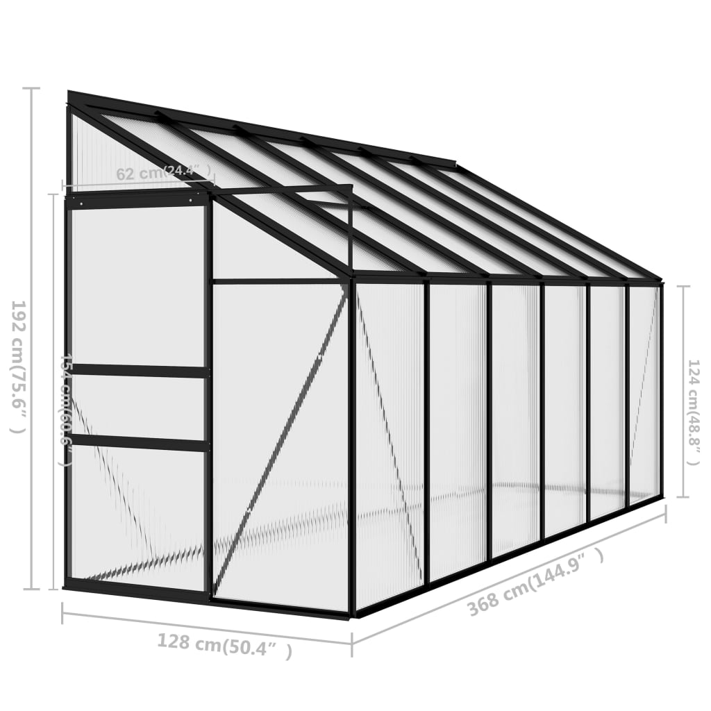 Broeikas 2,59 m³ aluminium antracietkleurig