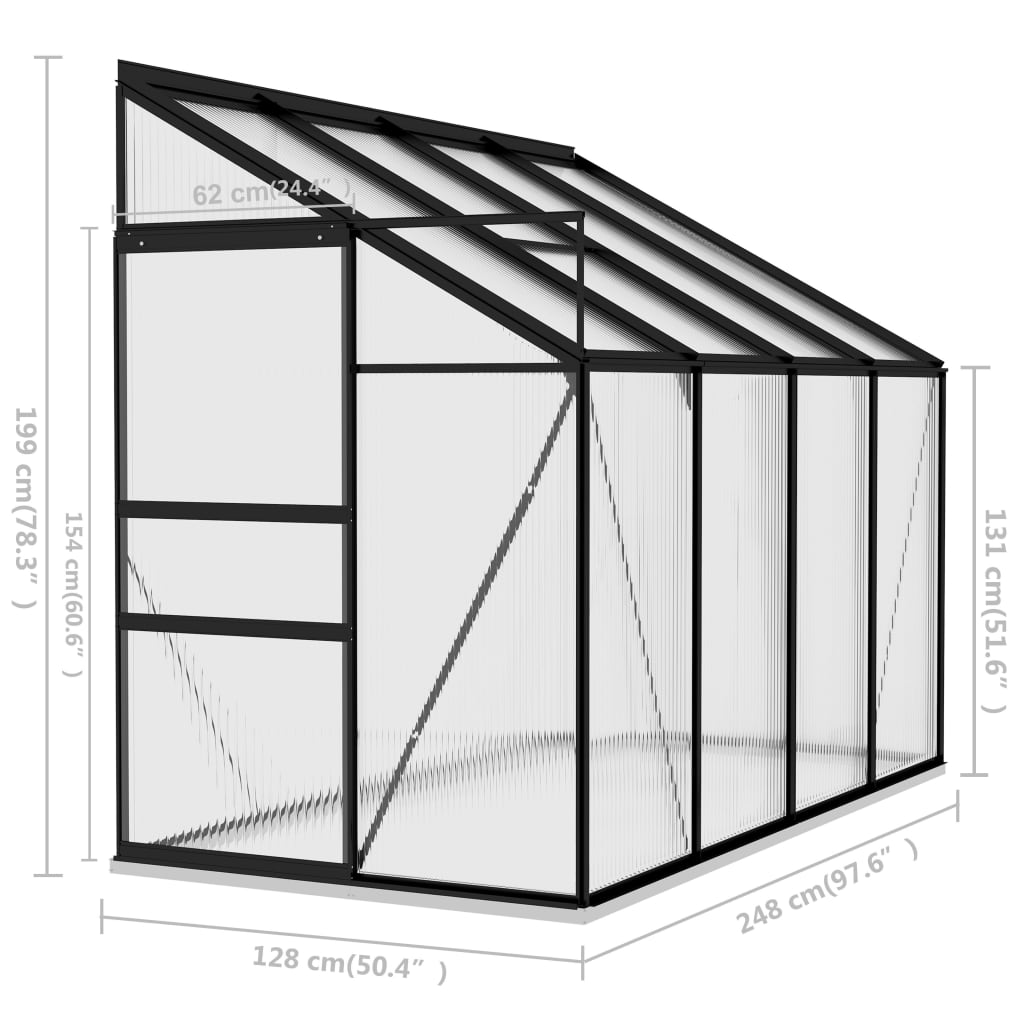 Tuinkas 2,7 m³ aluminium antracietkleurig